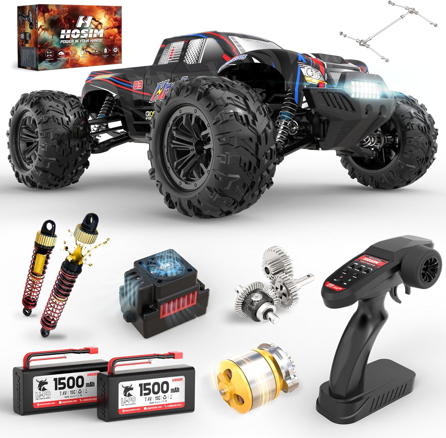 Rc Hobby Grade Monster Truck - Camioneta Monstruo RC sin Escobillas 1:10,