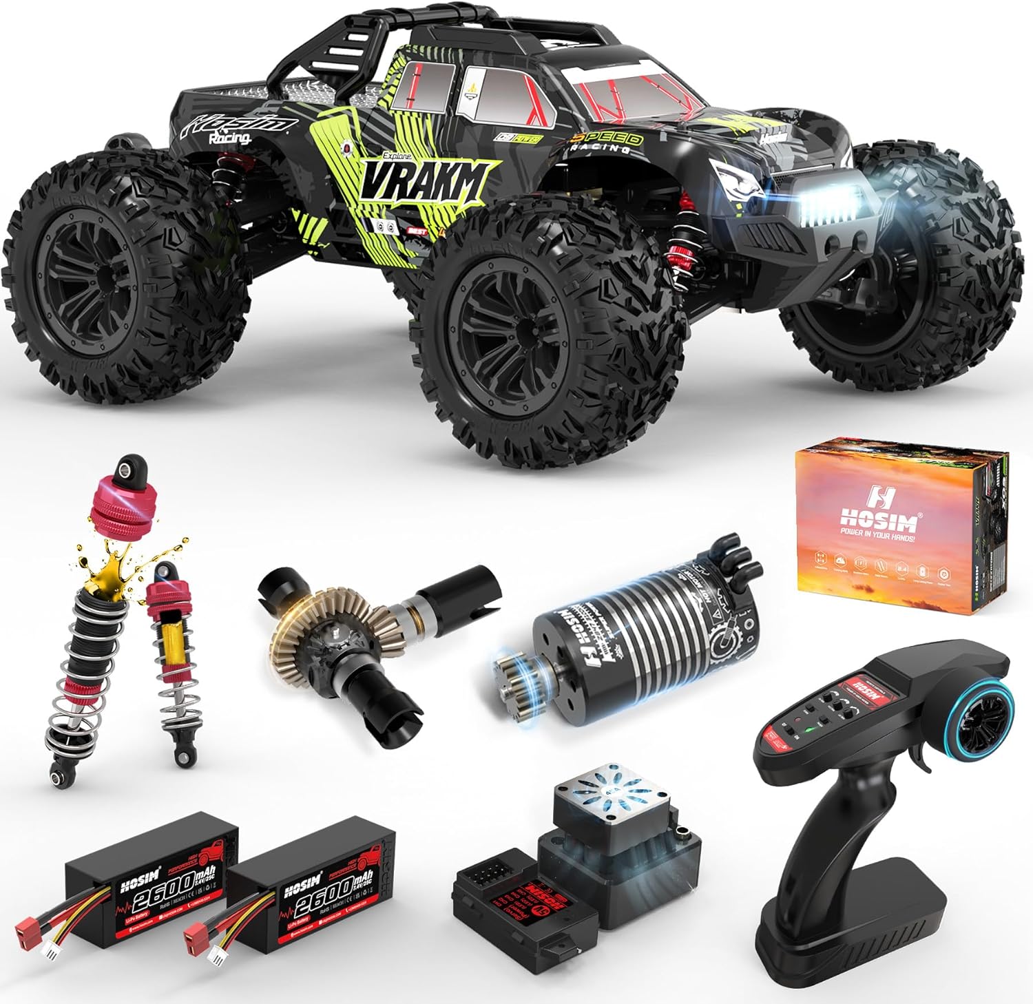 Rc Hobby Grade Monster Truck - Coche RC sin Escobillas para Adultos,