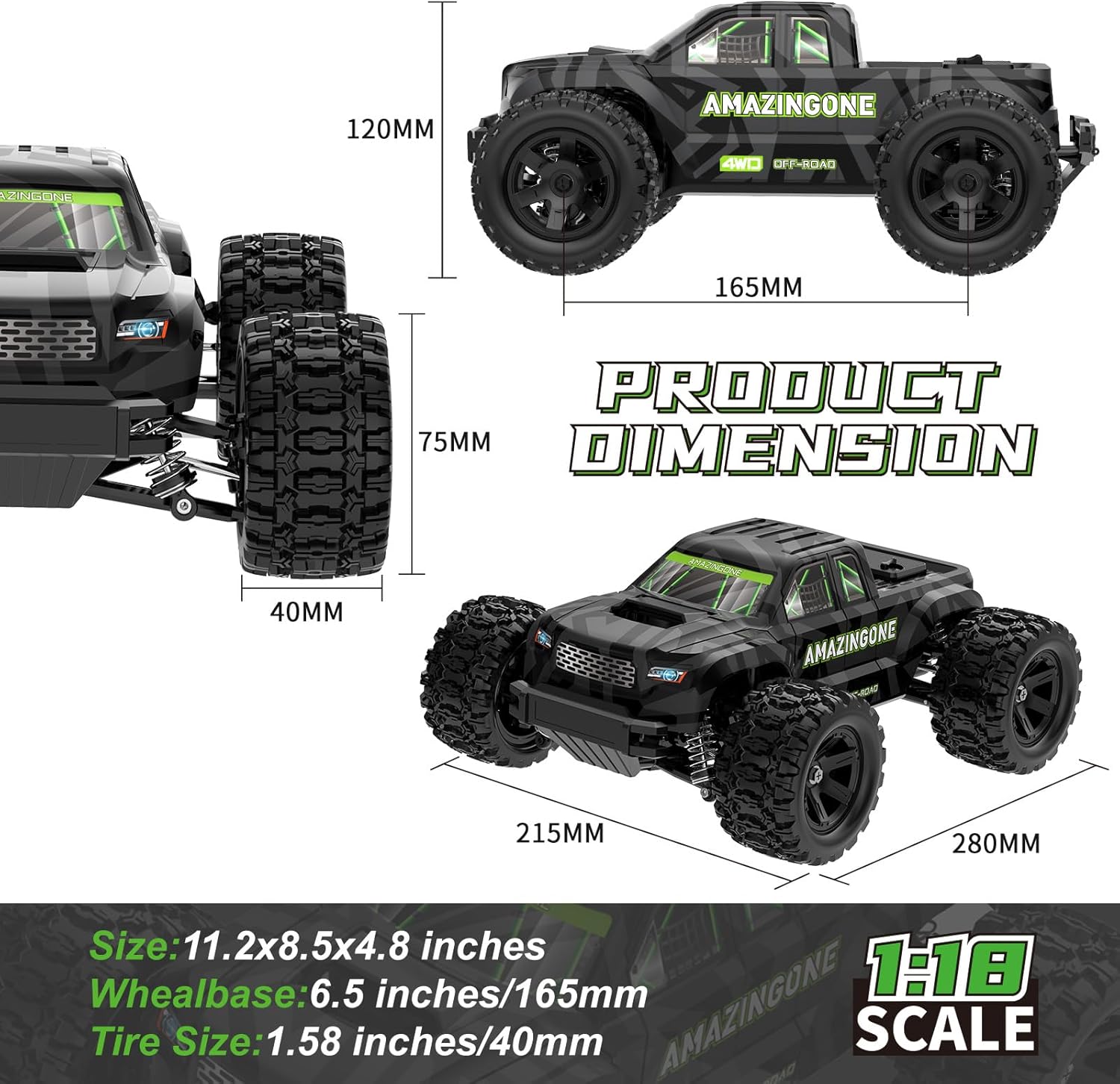 JT18W Coche RC 4WD de Alta Vel - Rc Hobby Grade Monster Truck reseña y precio